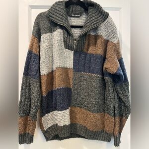Vintage Dad Quarter Zip Sweater Enzo Lorenzo Size Approx L/XL
